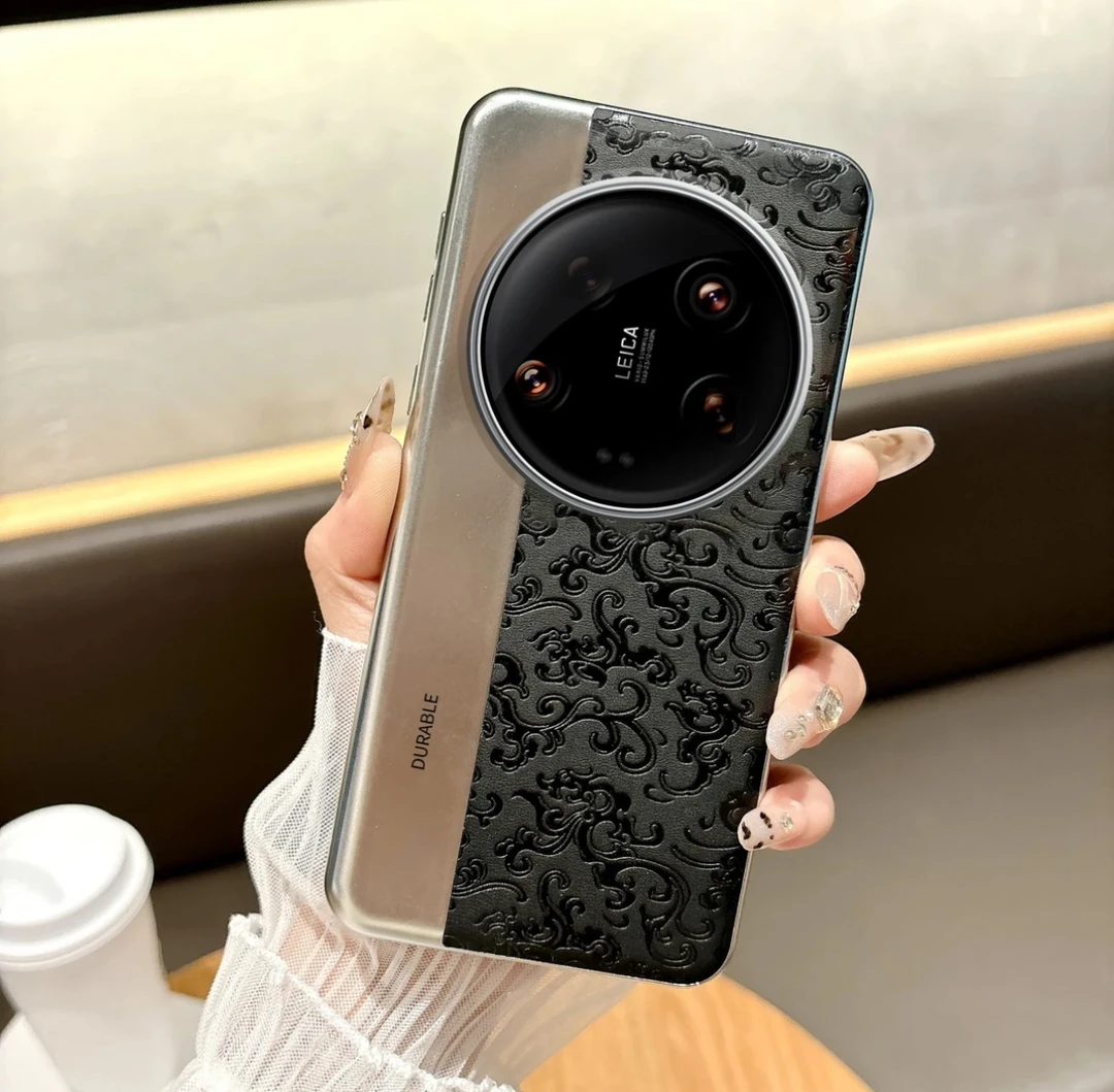 【浮雕祥云龙纹+相机款拼色壳】适用【小米13Ultra】潮流全包防摔后壳