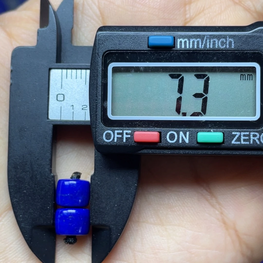 青金石未镶嵌7×5mm直切对珠配饰