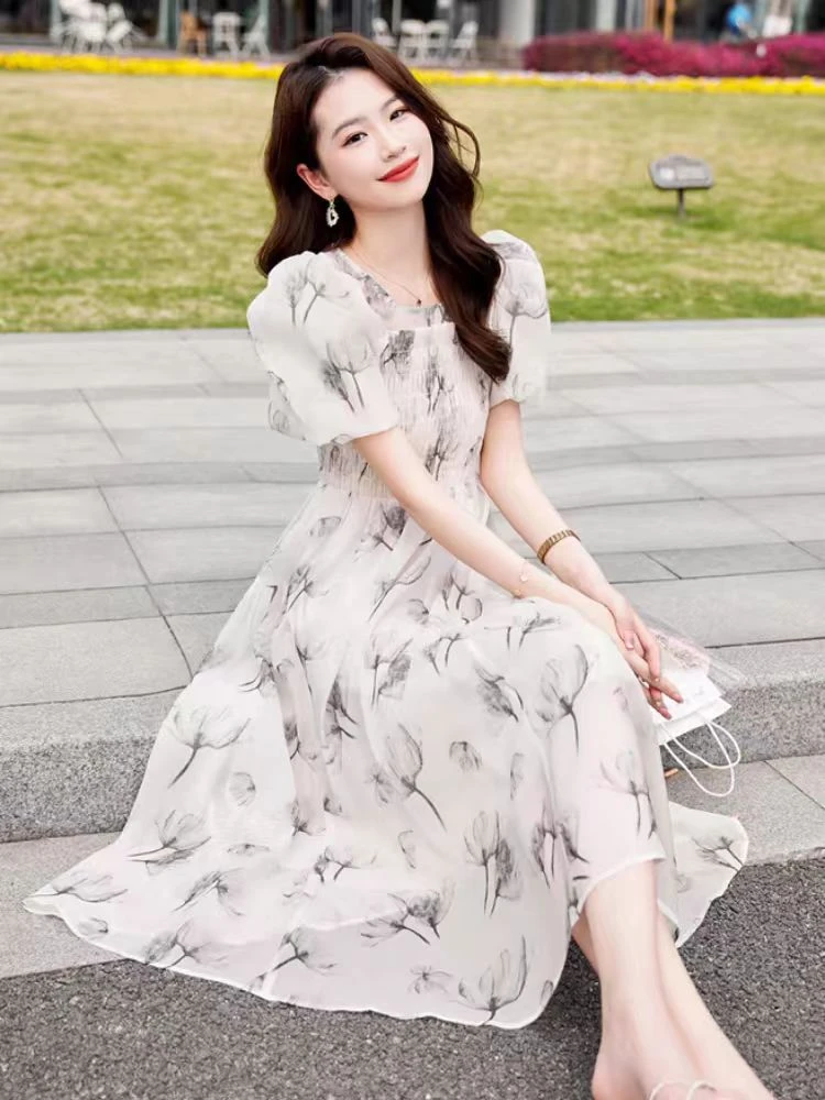 2315长款花朵连衣裙