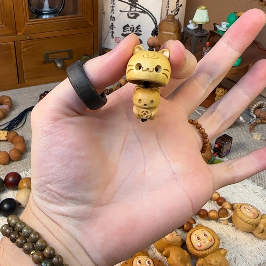 无事牌非洲檀香躲猫猫手机链