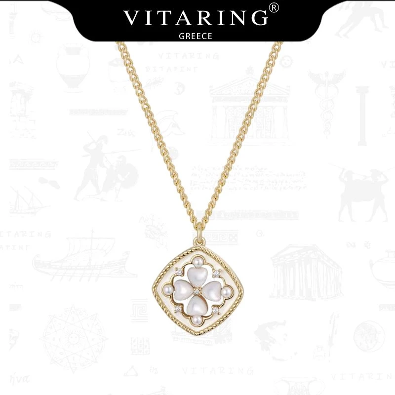 铜合金手链 VITARING菲缇珑香颂假日法式复古项链女四叶草锁骨链