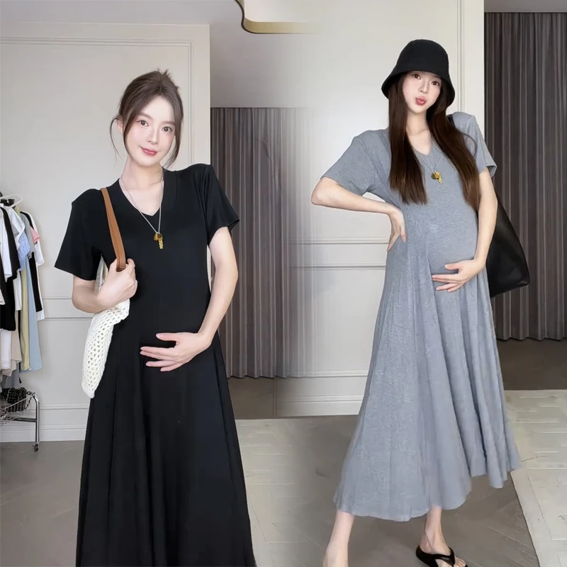 孕妇装纯棉孕妇连衣裙修身显瘦孕妇裙韩版孕妇夏装