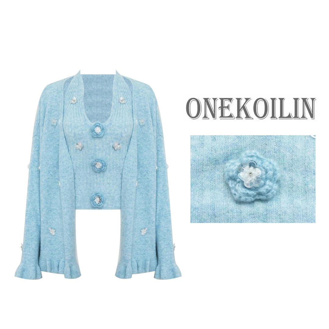 OneKoilin“蓝调奶芙”爆软牛奶肌重工背心两件套 LDNF