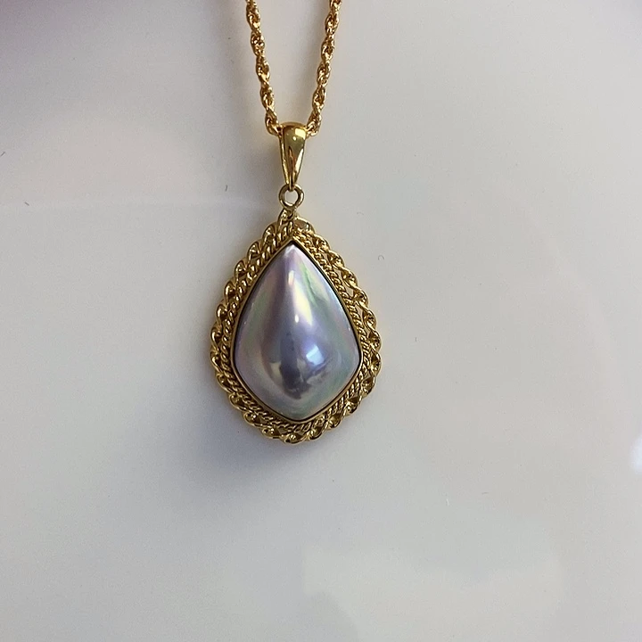 海水珍珠耳饰18K金镶嵌日本成品