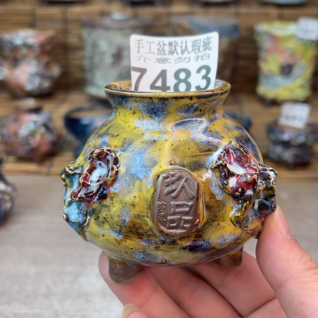 手工花盆默认瑕疵完美者勿拍