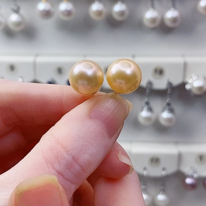 银S925镶嵌耳饰淡水珍珠A