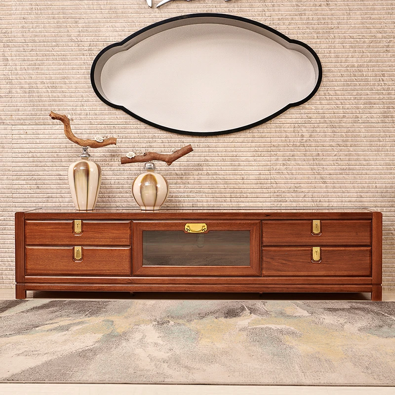 2200*470*530微瑕全实木赛鞋木电视柜新中式家用客厅置物柜落地