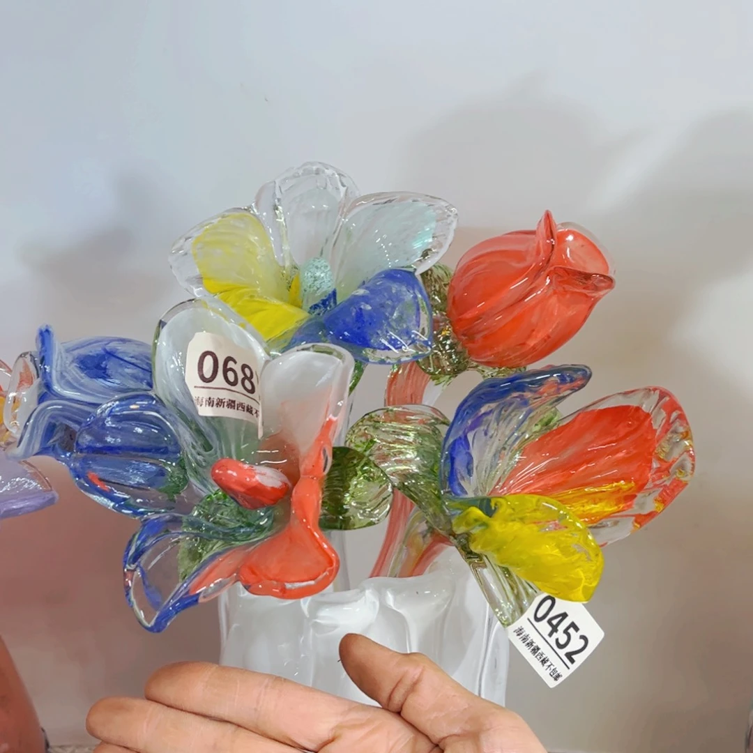 琉璃5支花不含花瓶 0687花瓶摆件