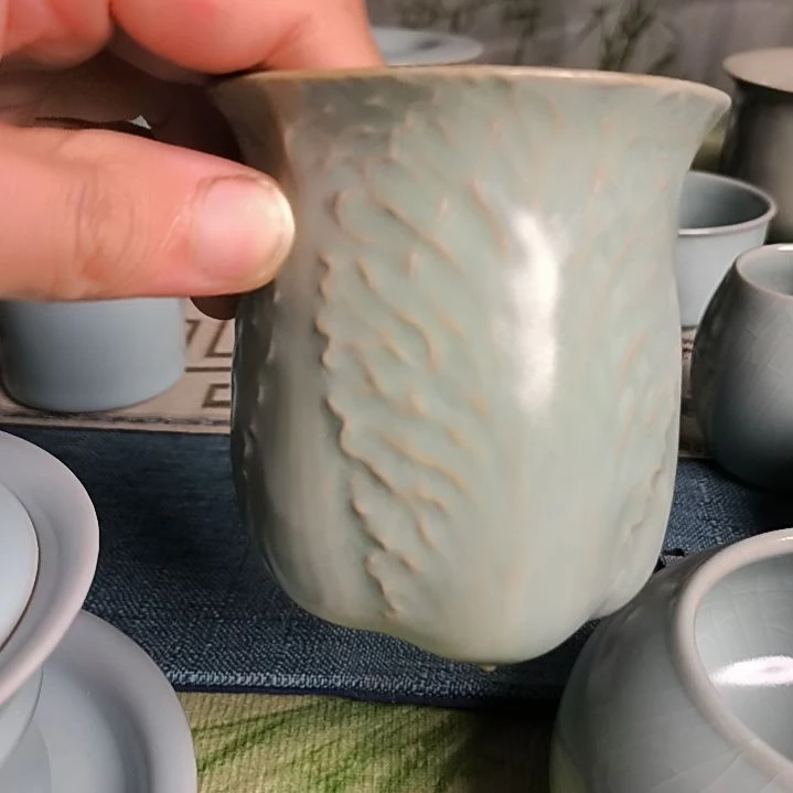摆件清凉寺汝瓷仿古釉百财杯