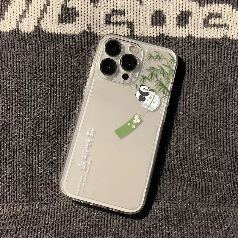 瓶子熊猫适用苹果16PROMAX手机壳iPhone15PRO14/13透明1211/xr/xs