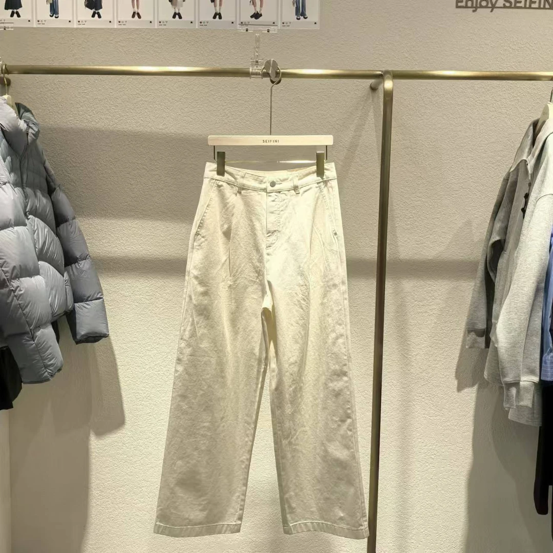 新品SEIFINI/诗凡黎2025春装新品白牛仔裤3G1150231