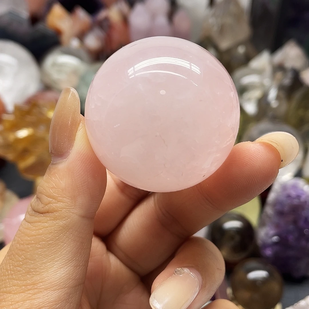 珠宝半成品未镶嵌水晶76粉晶4公分