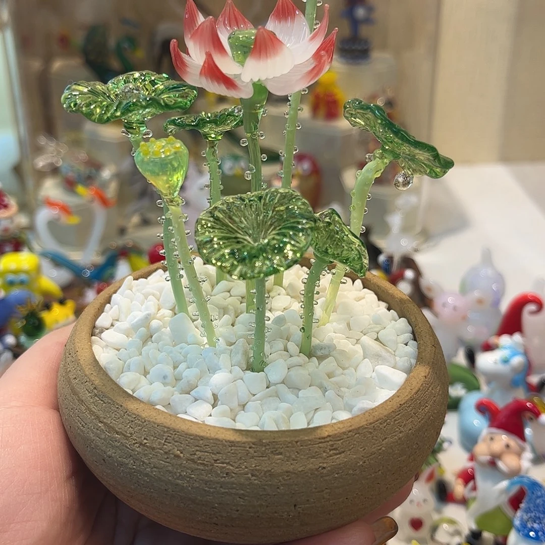 琉璃手工艺品荷花