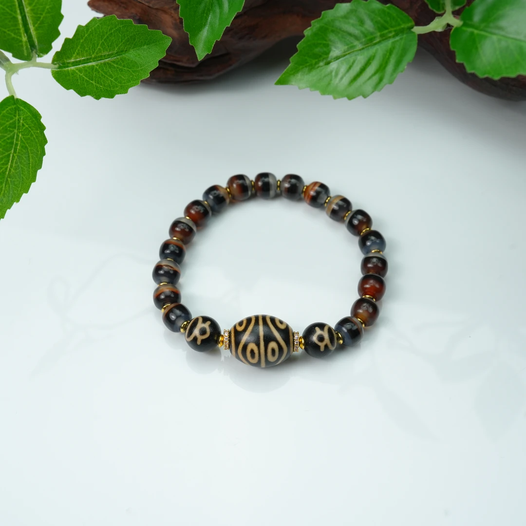【扶摇臻选】手工设计水纹八Y天珠手串多样性发其一9581
