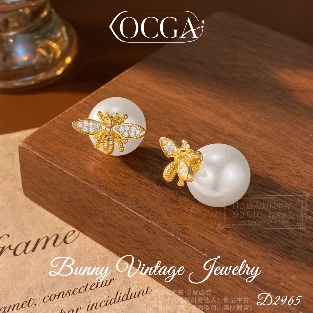 镀K金D2965 法★【米兰蜜蜂】冬OCGA 欧斯伽斯 限定 耳钉