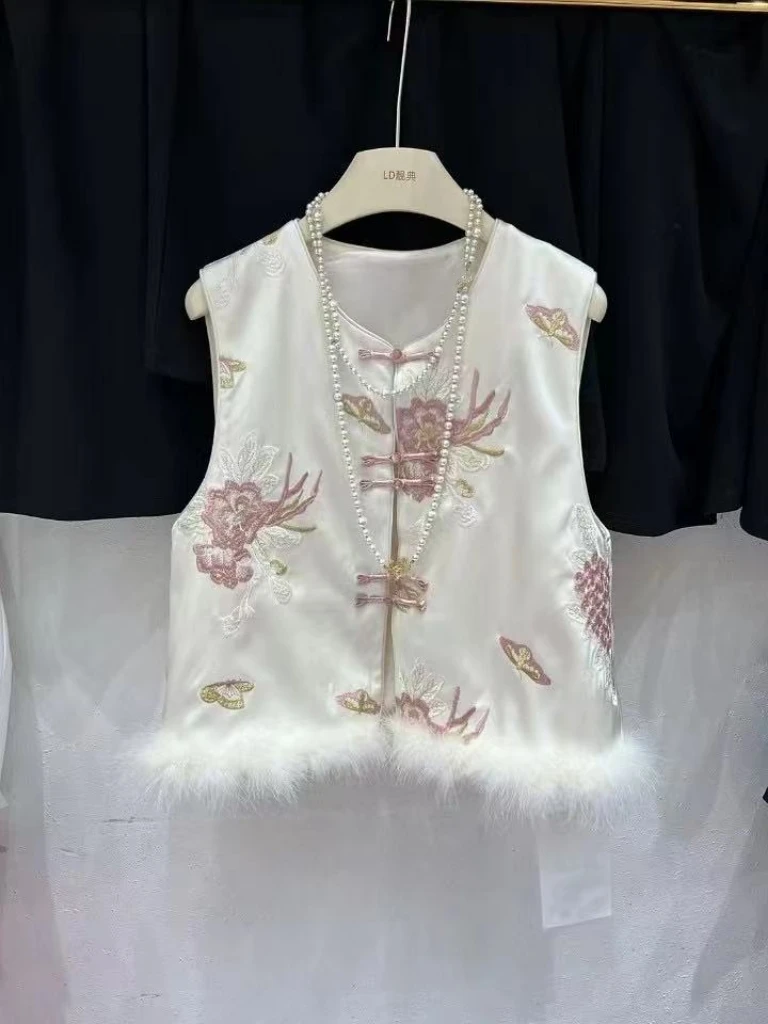 新品圆领新中式马甲1595