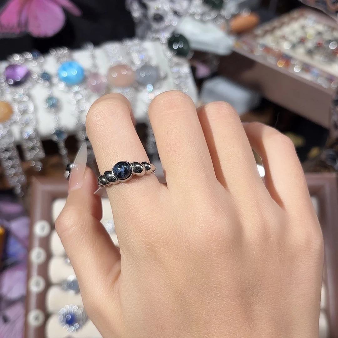 戒指烟晶银S925镶嵌