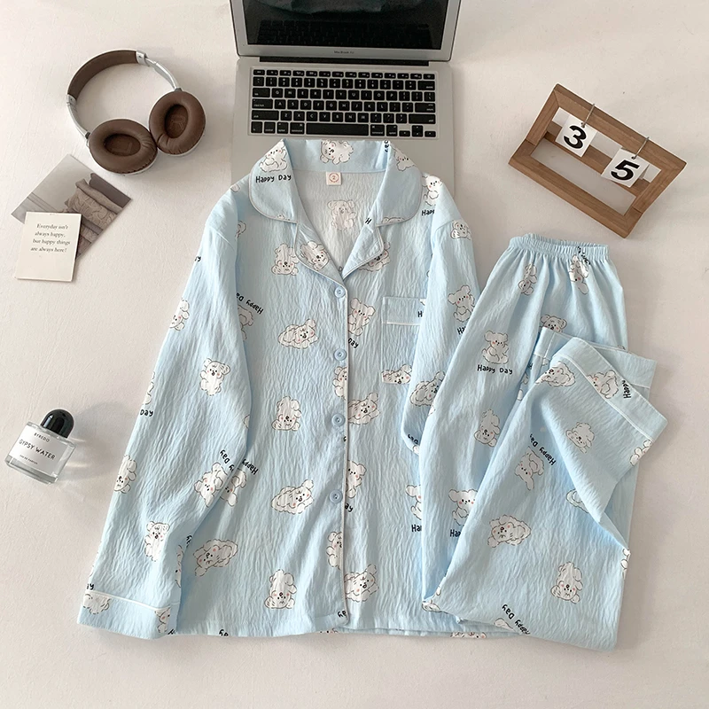 【快乐小兔】云朵棉睡衣女春秋季长袖长裤套装日系卡通甜美家居服