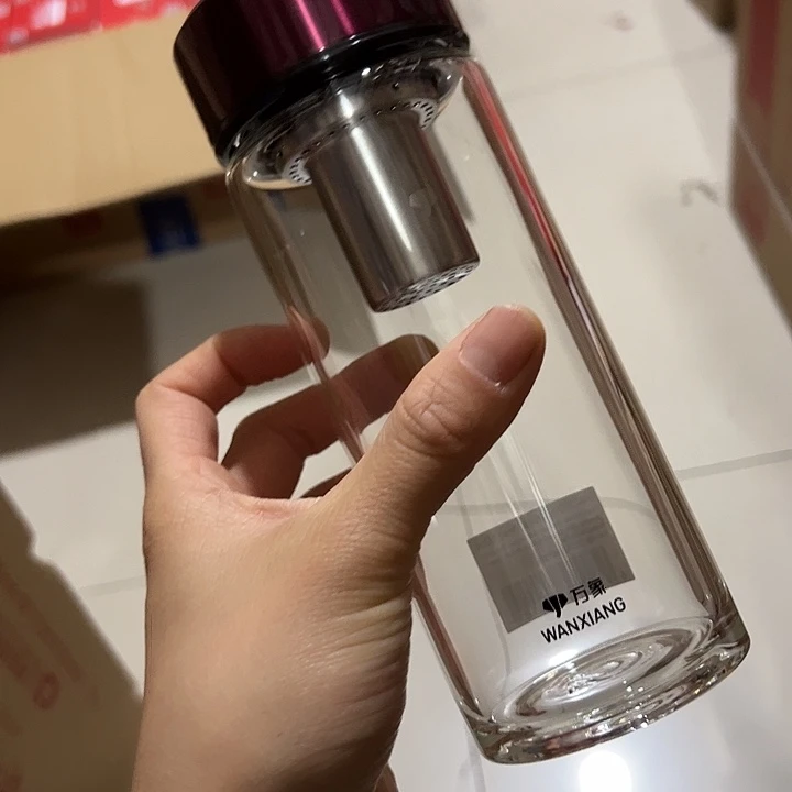 万象u264紫色单层烫手玻璃杯390红色