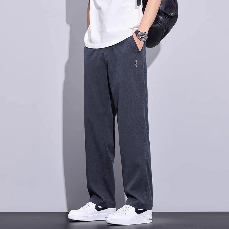天丝直筒牛仔裤男士2025夏季薄款潮牌美式宽松莱赛尔休闲长裤子男