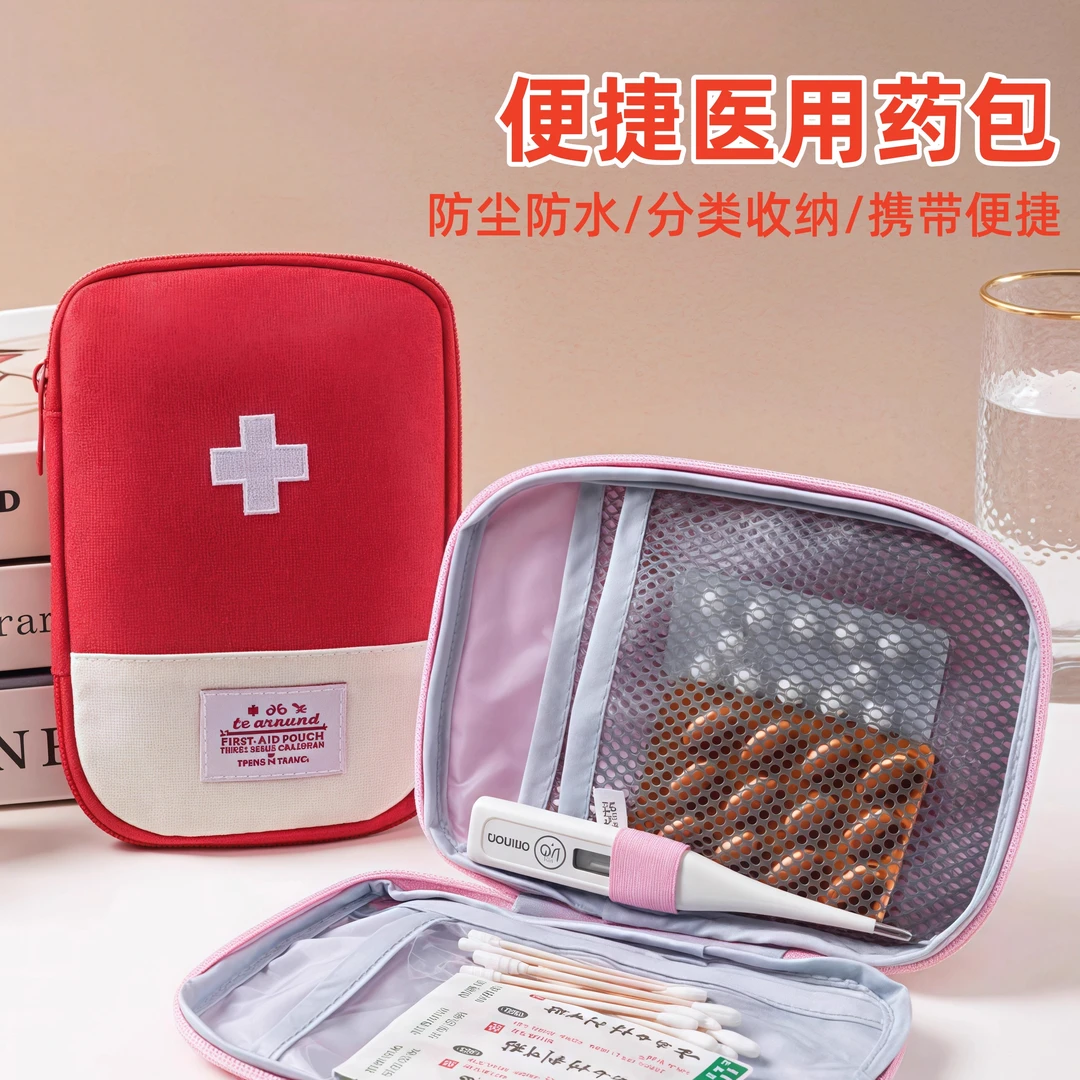 便携差旅家用药品收纳包随身收纳药包便携式大容量收纳包时尚