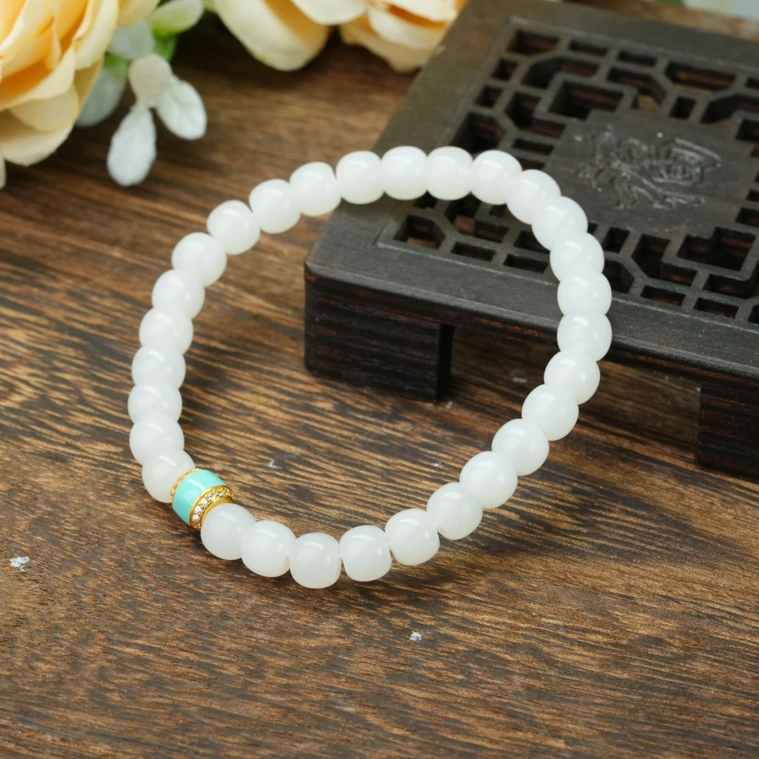 【小北严选】和田玉DIY单圈手串约5*6mm【多样性发一件】-AH54X453