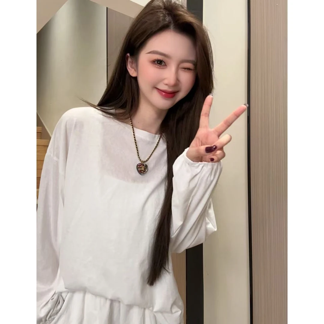 薄款防晒罩衫长袖T恤女春夏新款慵懒风宽松休闲时尚辣妹别致上衣