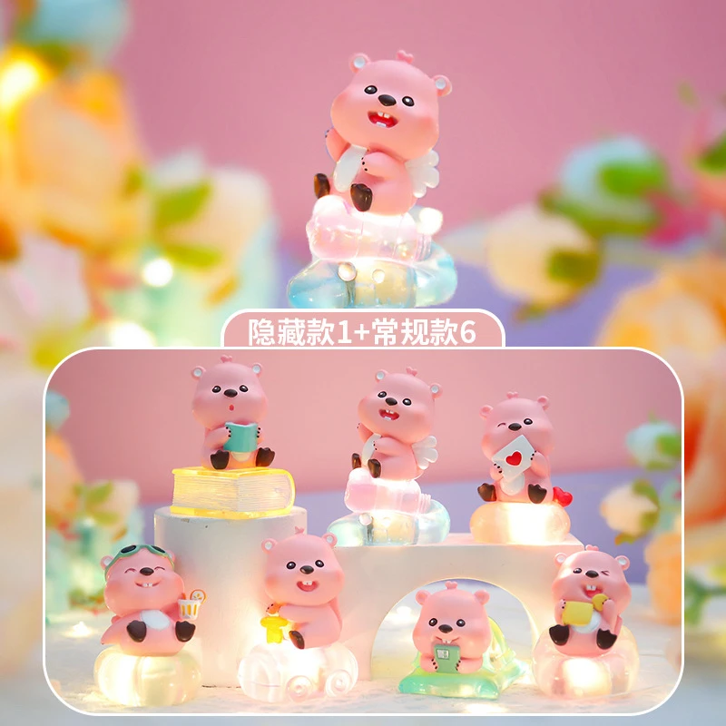 【盲盒-主播代拆】多巴胺发光粉色小粉狸盲盒潮玩摆件