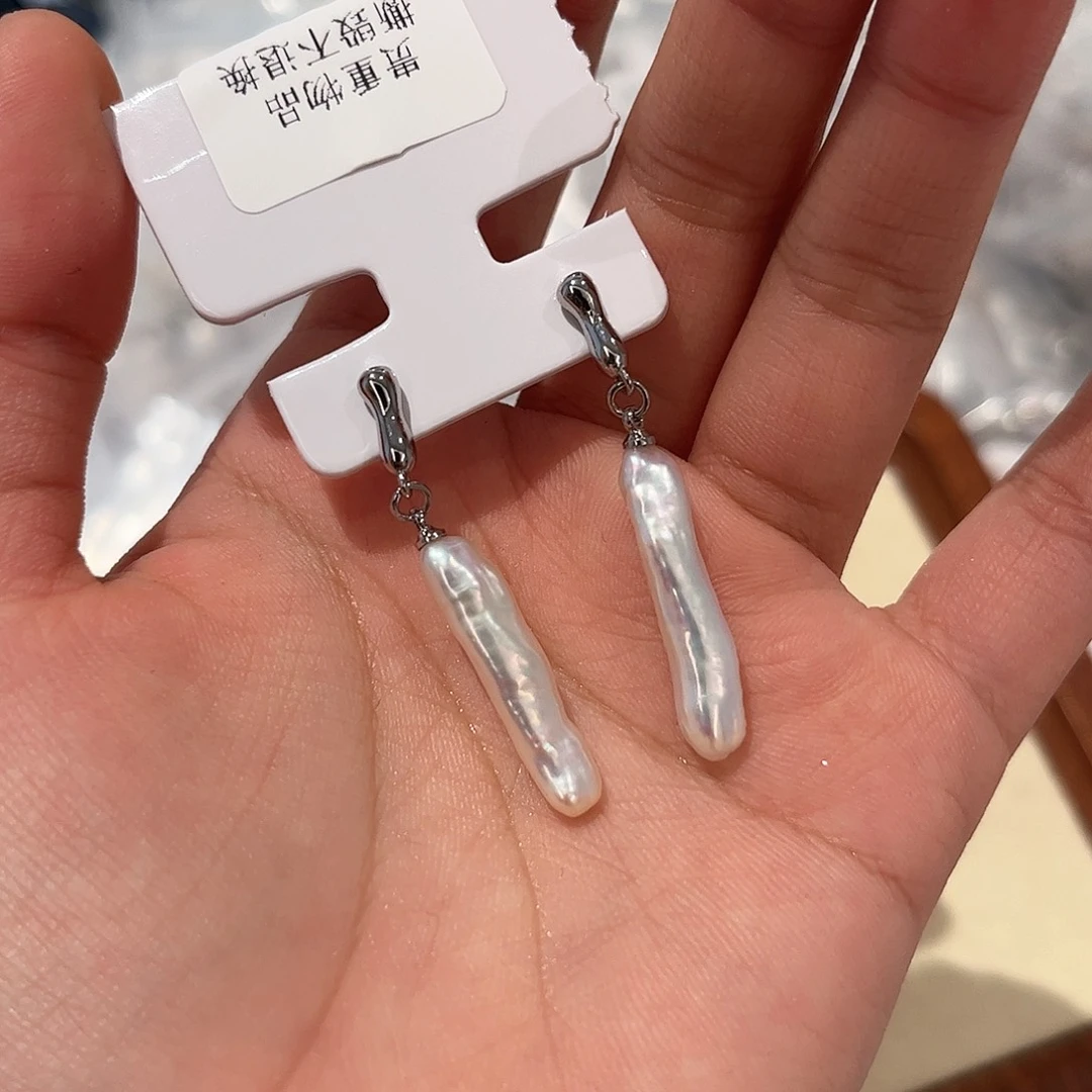 合金淡水珍珠耳饰