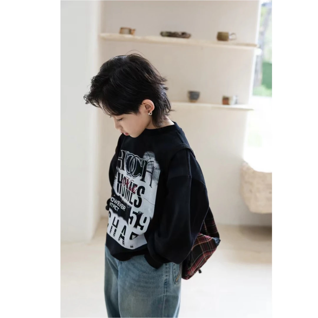 43130儿童黑色长袖T恤HHF43443130