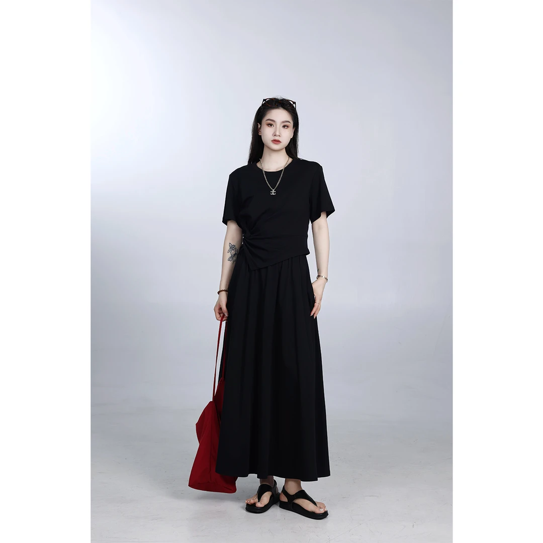 PRASE·噜【随性套装】100棉微胖轻奢设计款夏女收腰套装PR505B07/6