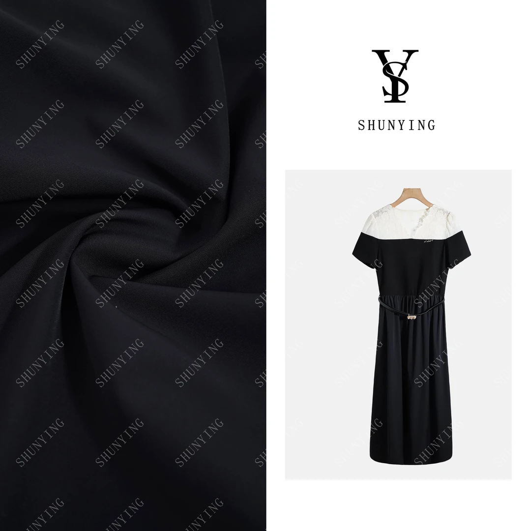 【仟娜】气质又减龄~法式钩花蕾丝V领收腰气质连衣裙SY72LYQ8099