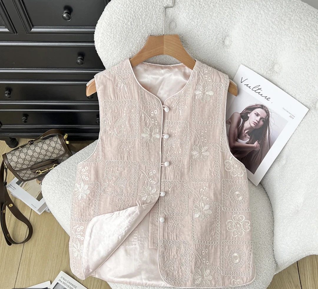 重工刺绣亮片提花马甲G25012