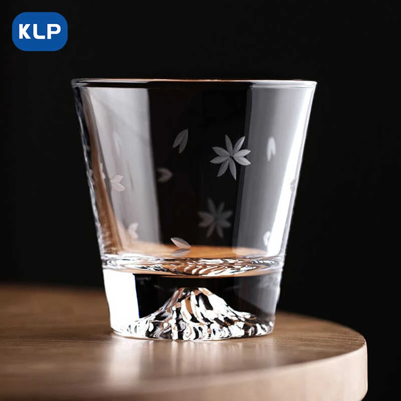 KLP日本富士山杯手工玻璃杯水杯茶杯威士忌酒杯