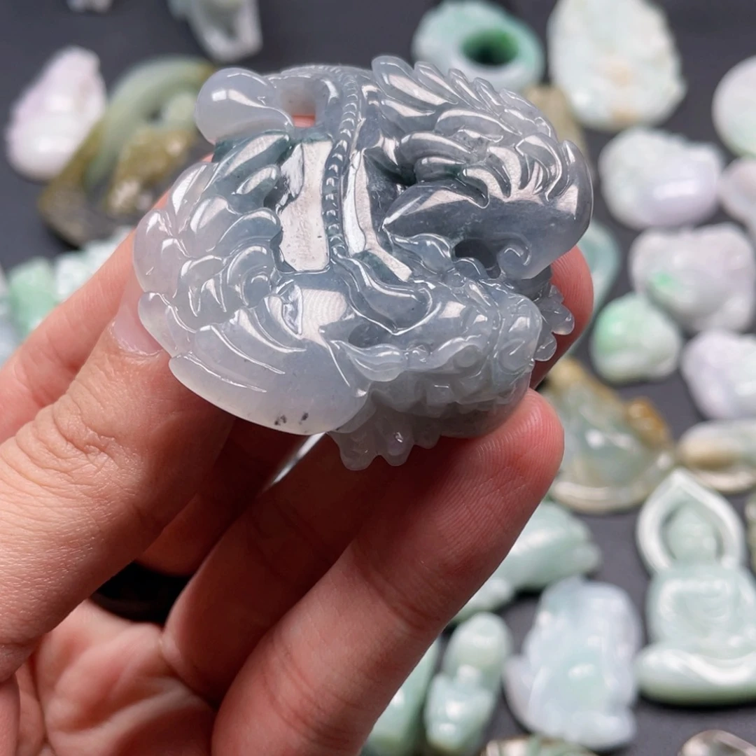 翡翠未镶嵌颈饰开**焙翡翠