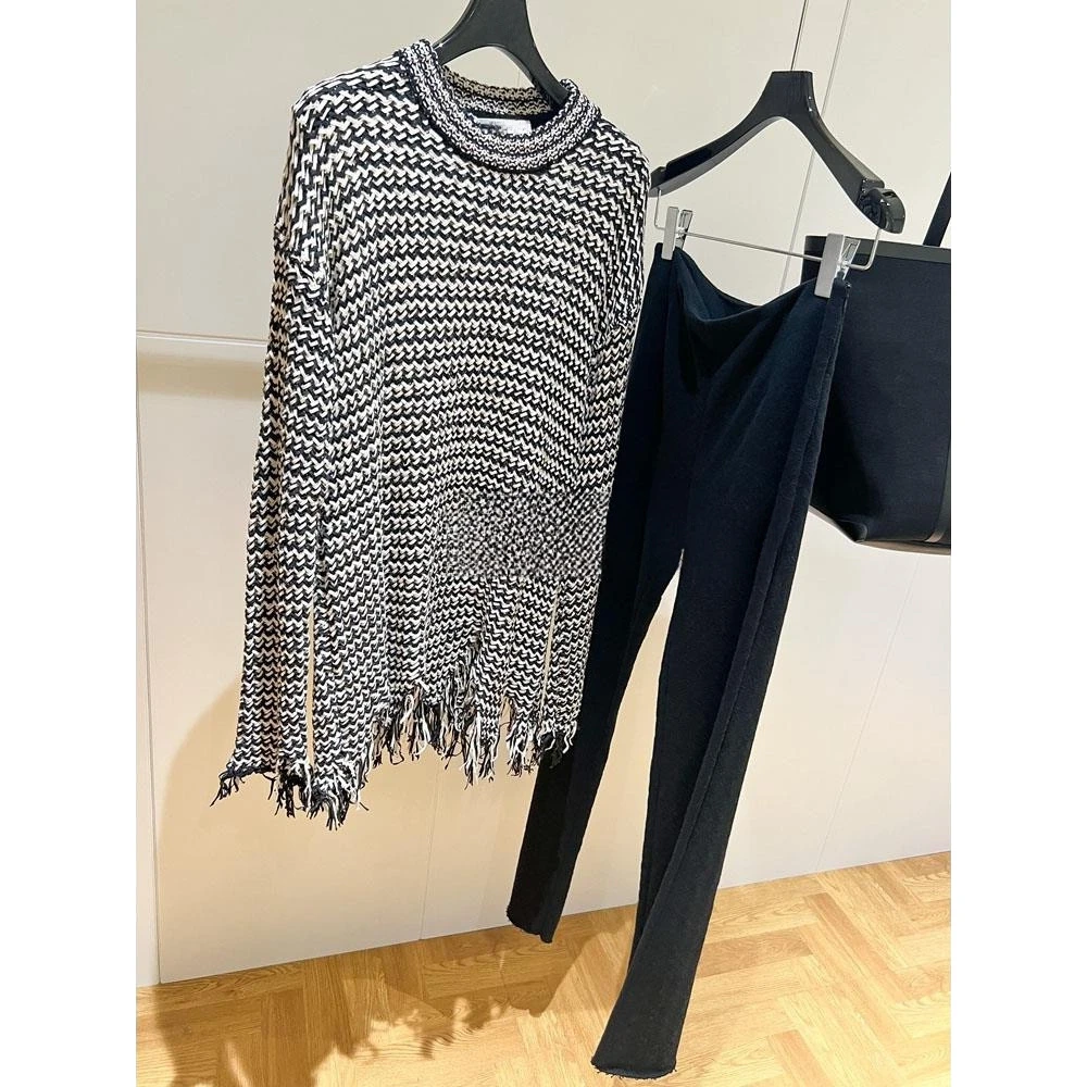 重磅推荐，回头率高！镂空编织流苏针织衫女设计气质好看慵懒风上衣