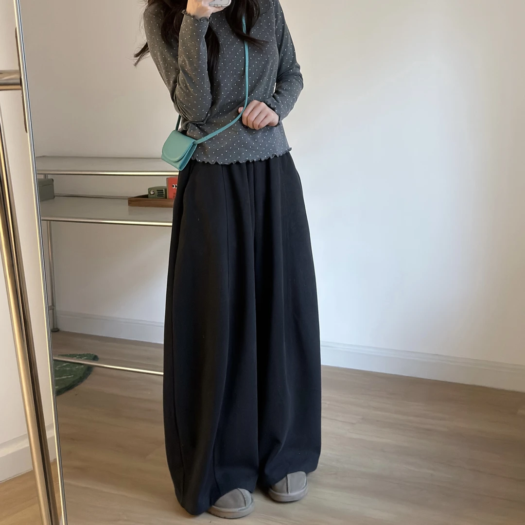 嘎子布·呢子肥裤！宽松廓形松紧腰萝卜灯笼裤长裤秋冬百搭高腰