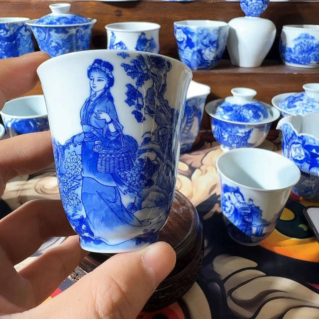 斑***睡泥塑主人杯手工手绘