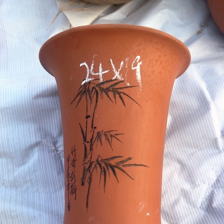 红陶紫砂兰花盆无暇