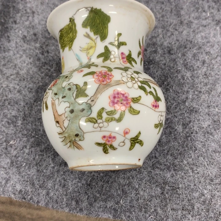 春***来陶瓷花鸟渣兜一个
