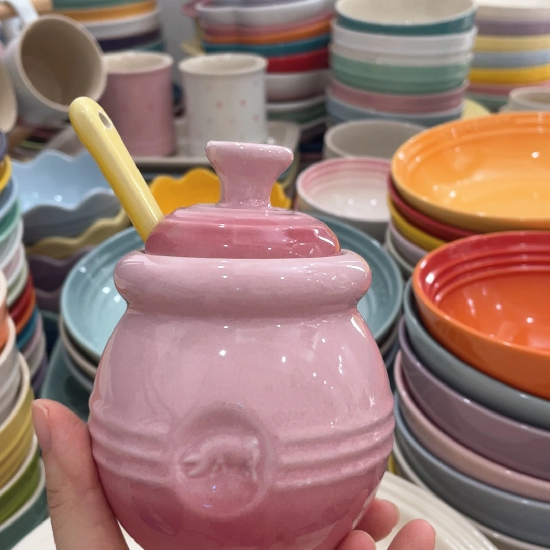 瓷片微瑕1个蜂蜜罐➕勺