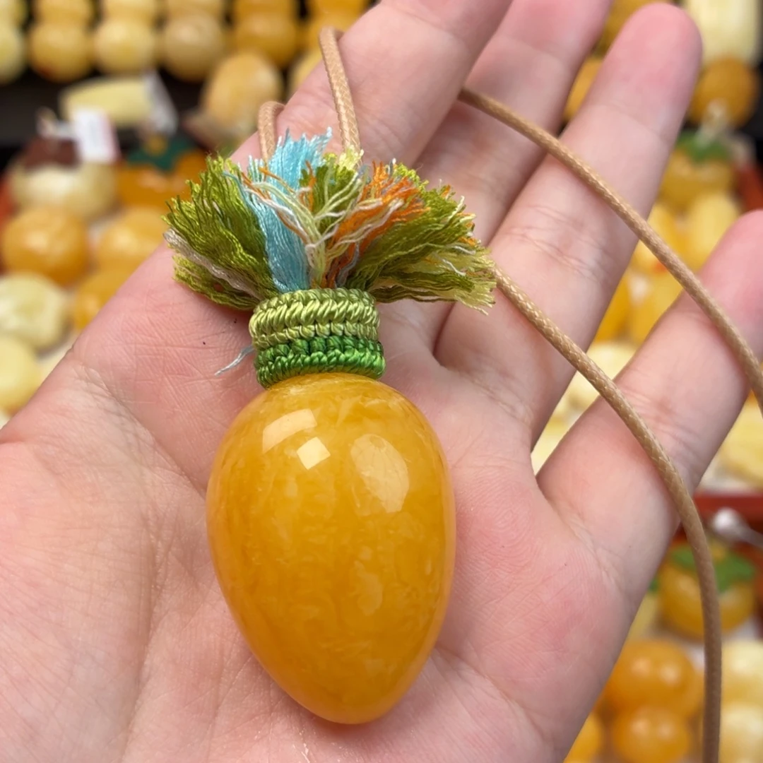 蜜蜡未镶嵌毛衣链蜜蜡