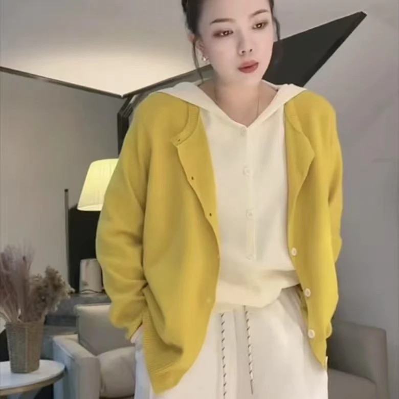 胖胖家*新款假两件洋气百搭显瘦连帽卫衣打底