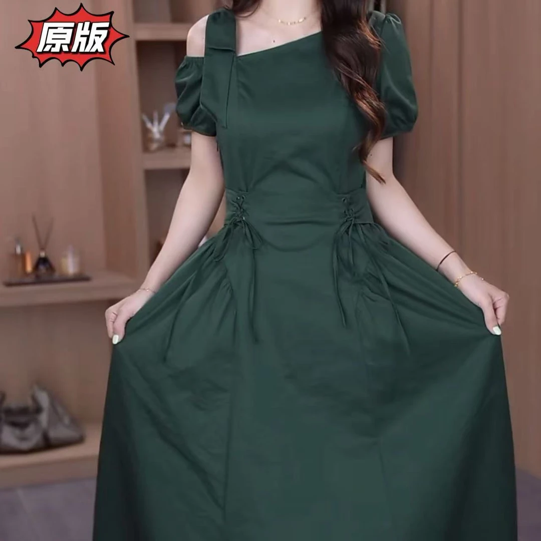 高档冰竹棉时尚女装连衣裙2025夏季新款显瘦洋气妈妈轻奢减龄裙子