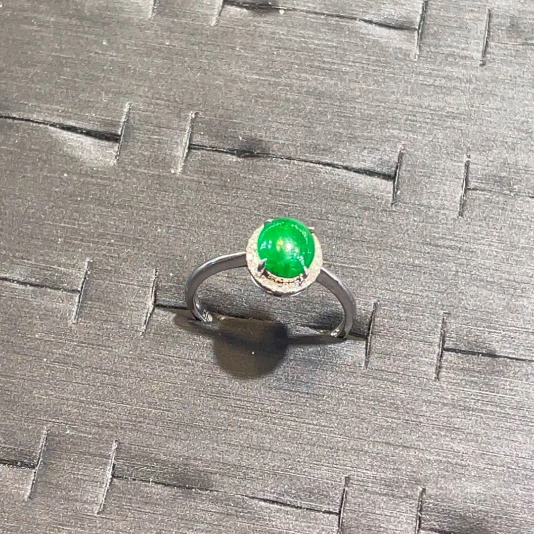 18K金镶嵌挂件翡翠天然翡翠