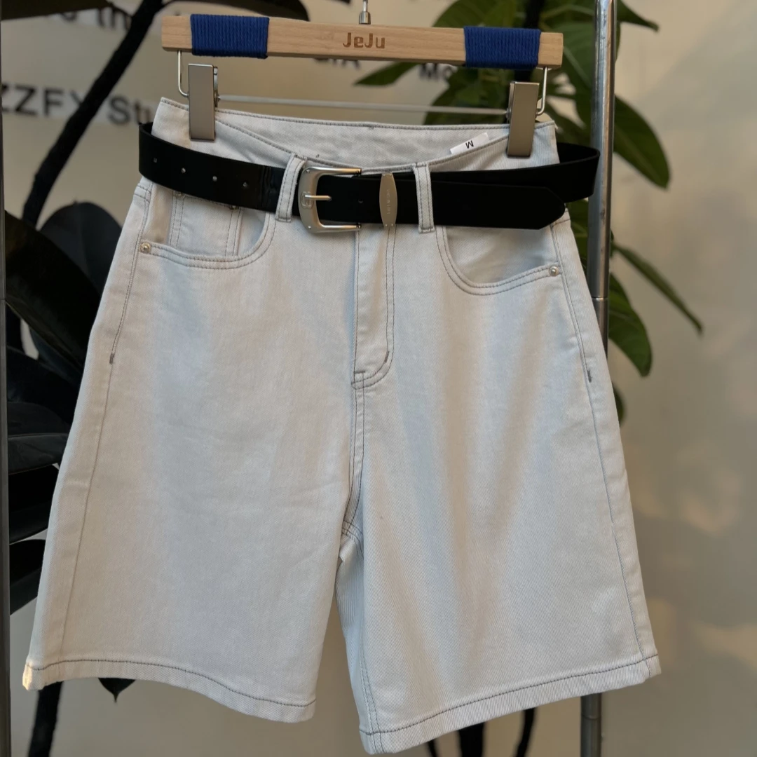 【济州岛】明线后口袋设计牛仔五分裤