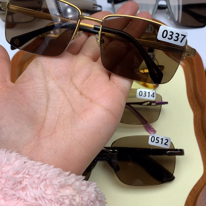 一体款半框茶水晶0337