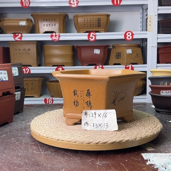 紫砂花盆蛇年大吉