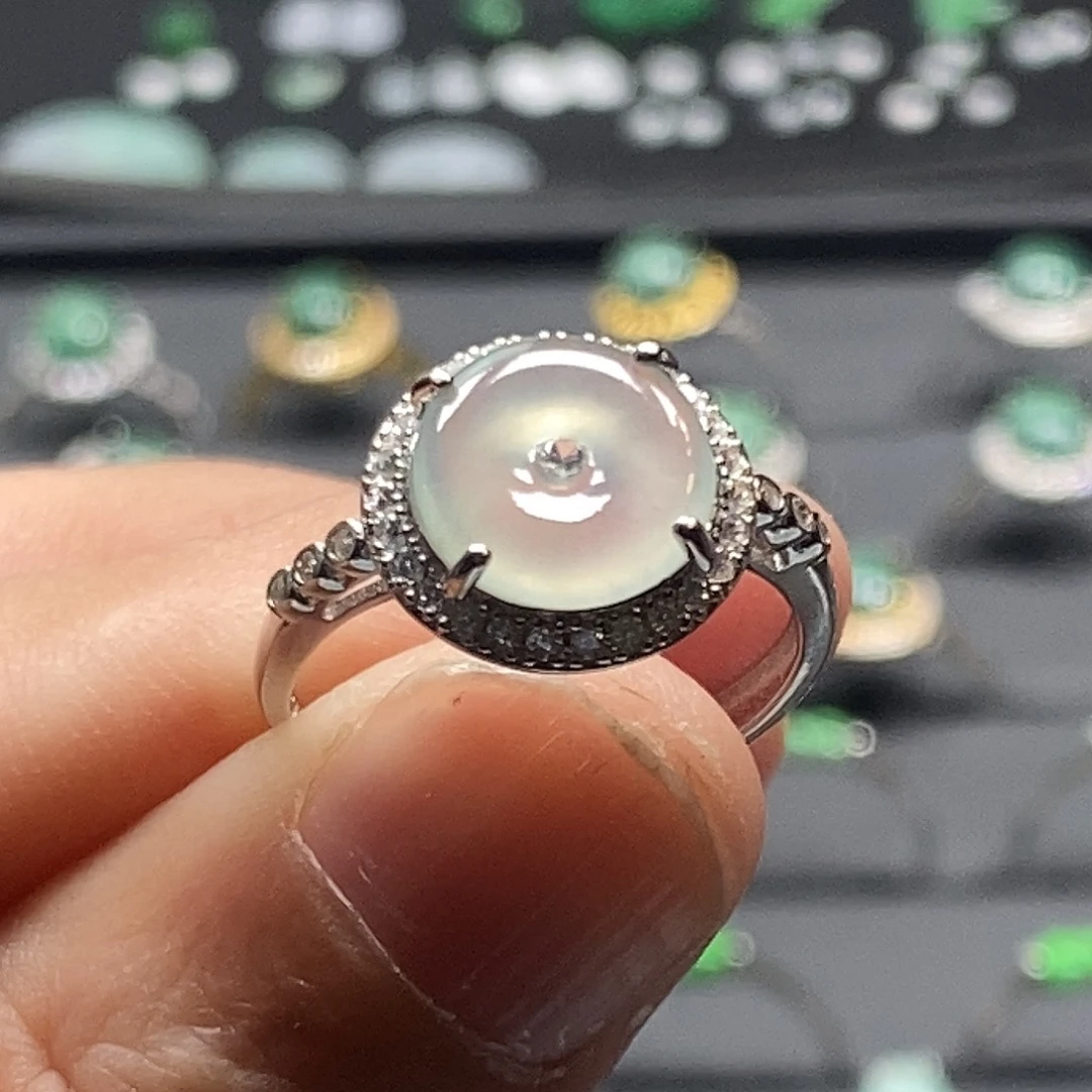 翡翠银S925镶嵌戒指