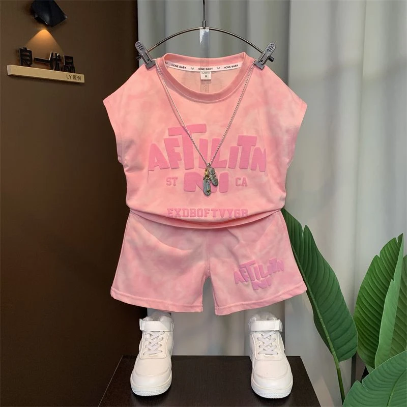 男童夏装2025新款洋气背心套装儿童网红无袖两件套男孩夏季潮童装
